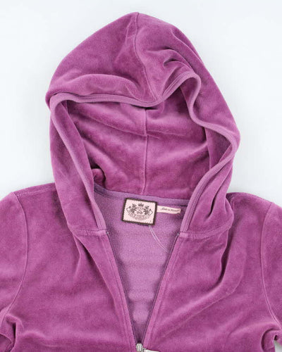 Vintage Y2k 00s Juicy Couture Purple Velour Hoodie - S