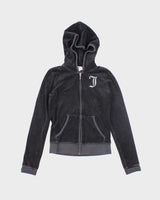 Vintage Y2K Juicy Couture Glitter Logo Zip Up Hoodie - XS
