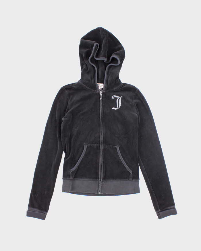 Vintage Y2K Juicy Couture Glitter Logo Zip Up Hoodie - XS