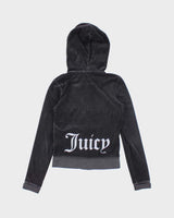 Vintage Y2K Juicy Couture Glitter Logo Zip Up Hoodie - XS