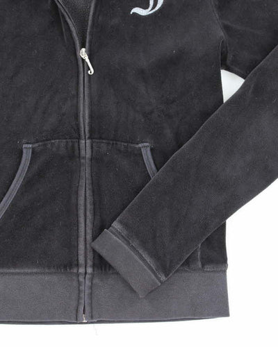Vintage Y2K Juicy Couture Glitter Logo Zip Up Hoodie - XS