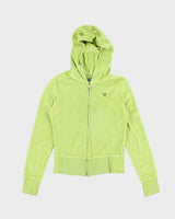Vintage Y2k 00s Tna Green Velour Hoodie - S