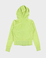 Vintage Y2k 00s Tna Green Velour Hoodie - S