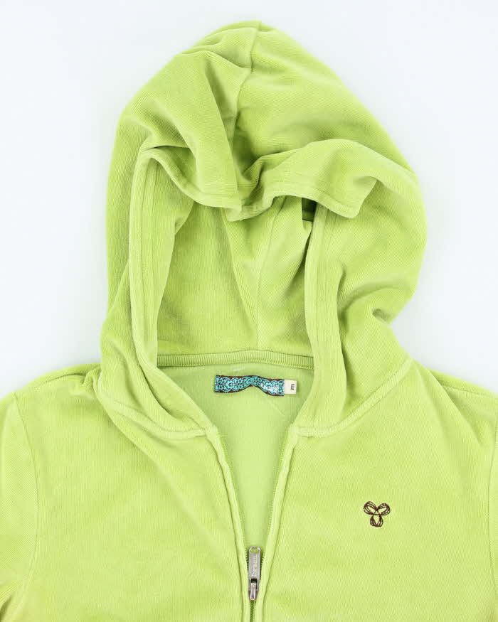 Vintage Y2k 00s Tna Green Velour Hoodie - S