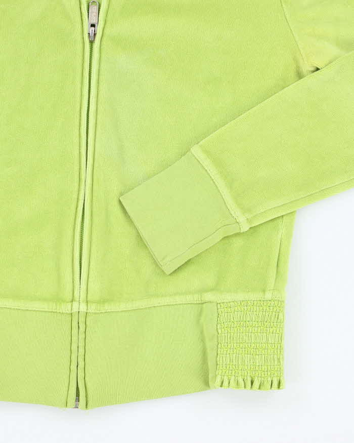 Vintage Y2k 00s Tna Green Velour Hoodie - S