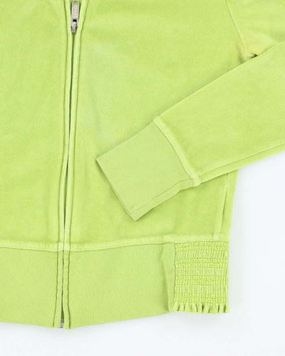 Vintage Y2k 00s Tna Green Velour Hoodie - S