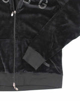 Y2k 00s BCBG Velour Rhinestone Hoodie - L