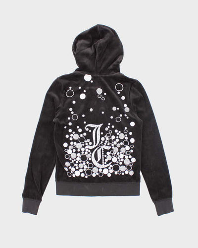Vintage Y2k 00s Juicy Couture Black Rhinestone Hoodie - S