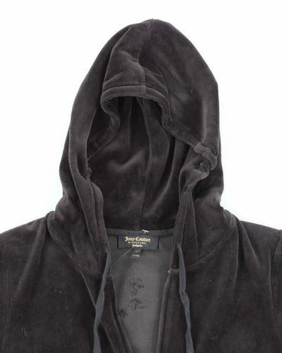 Vintage Y2k 00s Juicy Couture Black Rhinestone Hoodie - S
