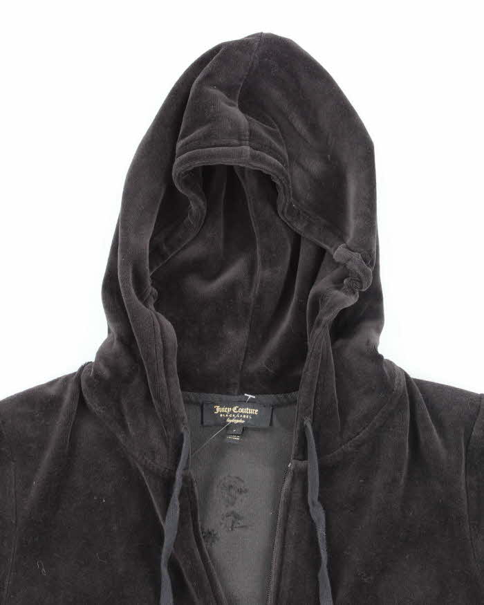 Vintage Y2k 00s Juicy Couture Black Rhinestone Hoodie - S