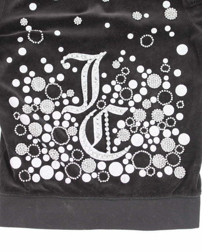 Vintage Y2k 00s Juicy Couture Black Rhinestone Hoodie - S