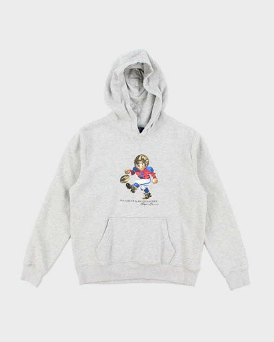 Vintage Women's Ralph Lauren Polo Bear Graphic Print Hoodie - L