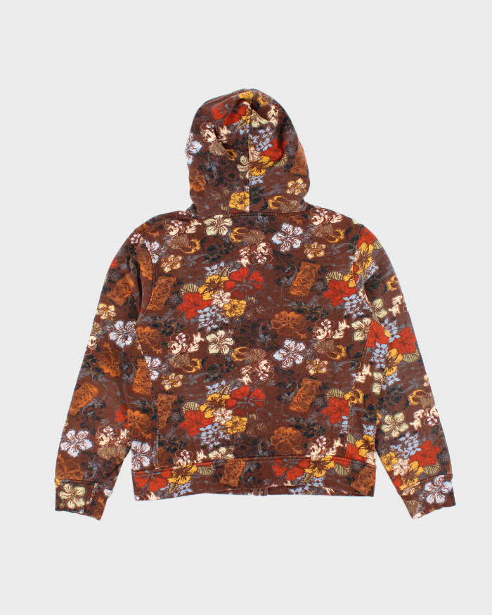 Vintage Women's Disney Surf Co. Floral Print Zip Up Hoodie - M