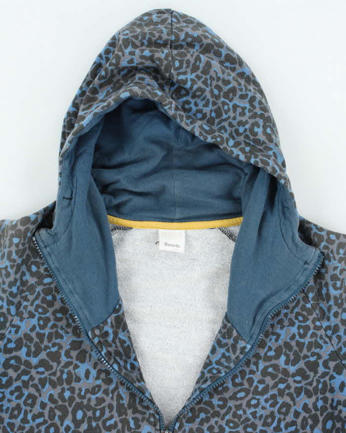 Vintage Y2K 00s Bench Leopard Print Zip-Up Hoodie - M