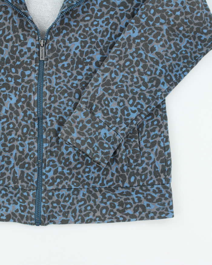 Vintage Y2K 00s Bench Leopard Print Zip-Up Hoodie - M