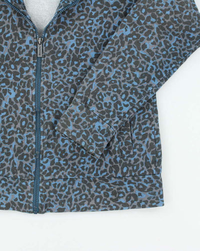 Vintage Y2K 00s Bench Leopard Print Zip-Up Hoodie - M