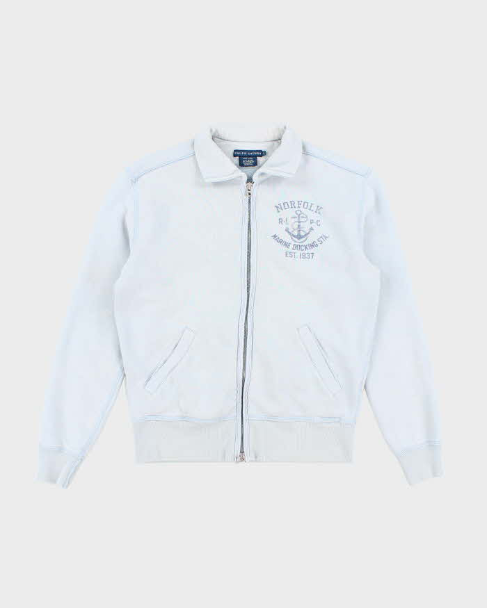 Vintage Women's Ralph Lauren Marine Docking Graphic Full Zip Sweatshirt - S