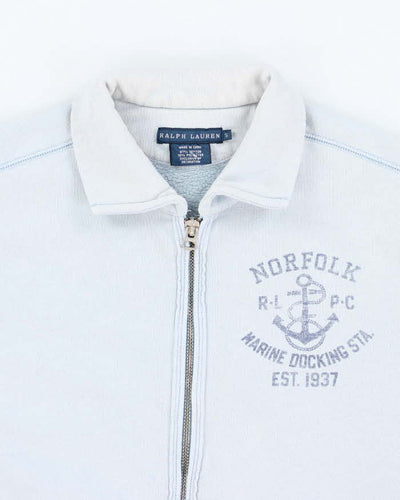 Vintage Women's Ralph Lauren Marine Docking Graphic Full Zip Sweatshirt - S