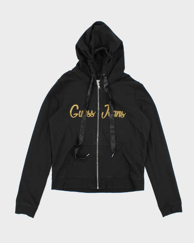 Vintage Women's Y2K Guess Jeans Spell Out Zip Up Hoodie - L