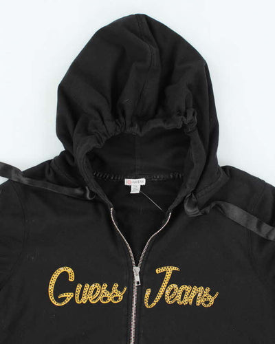 Vintage Women's Y2K Guess Jeans Spell Out Zip Up Hoodie - L