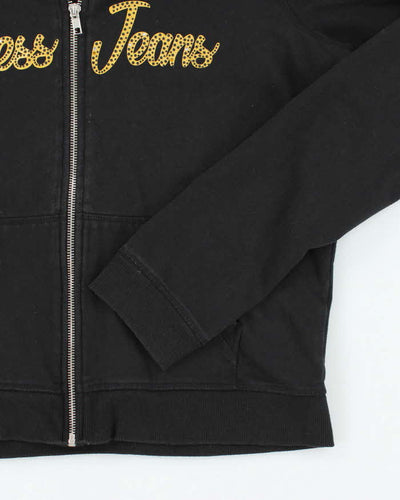 Vintage Women's Y2K Guess Jeans Spell Out Zip Up Hoodie - L
