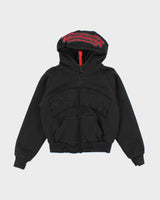 Vintage Y2K Dussault Cropped Centre Logo Zip Up Hoodie - S