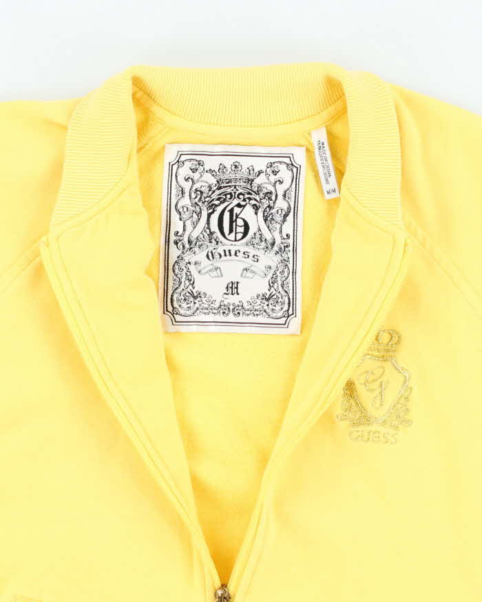 Vintage Y2k 00s Guess Yellow Zip-Up Jumper - M
