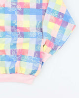 Vintage 80's Women's Floral Patterned V-Neck Sweatshirt - S