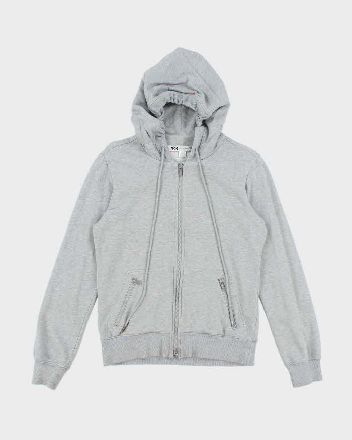 Vintage 00s Y-3 Yohji Yamamoto x Adidas Grey Zip-Up Hoodie - M