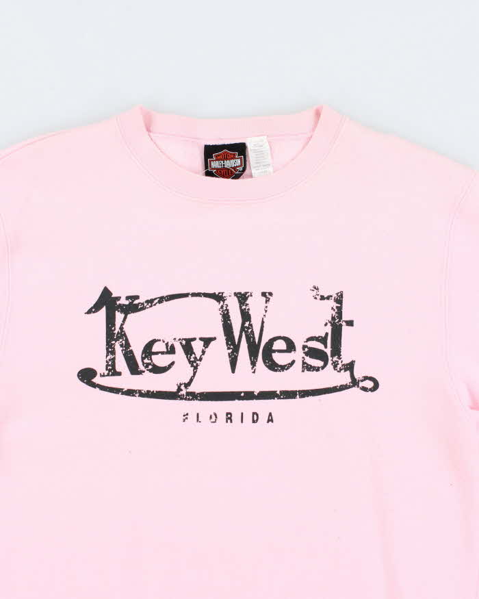 Vintage Y2k 00s Harley Davidson Key West Pink Sweatshirt - L
