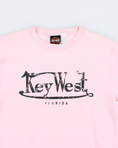 Vintage Y2k 00s Harley Davidson Key West Pink Sweatshirt - L