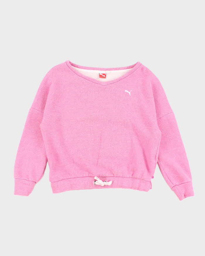 Vintage Y2K Women's Puma V-Neck Sweatshirt - M