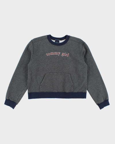 Vintage Y2K Tommy Girl Cropped Spell Out Sweatshirt - L