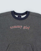 Vintage Y2K Tommy Girl Cropped Spell Out Sweatshirt - L