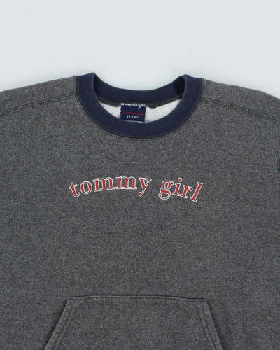 Vintage Y2K Tommy Girl Cropped Spell Out Sweatshirt - L