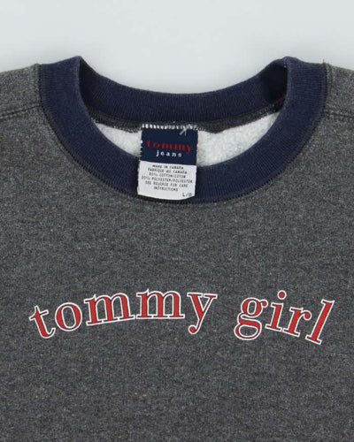 Vintage Y2K Tommy Girl Cropped Spell Out Sweatshirt - L