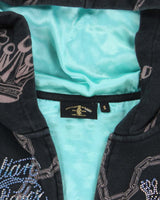 Vintage Y2K Women's Christian Audiger Sequined Zip Up Hoodie - S