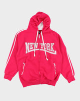 Vintage Y2K Women's New York Spell Out Zip Up Hoodie - L