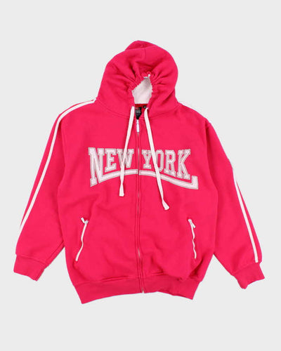 Vintage Y2K Women's New York Spell Out Zip Up Hoodie - L