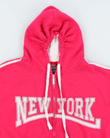 Vintage Y2K Women's New York Spell Out Zip Up Hoodie - L