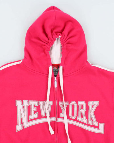 Vintage Y2K Women's New York Spell Out Zip Up Hoodie - L