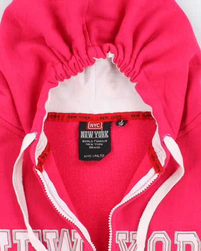 Vintage Y2K Women's New York Spell Out Zip Up Hoodie - L