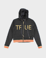 Vintage Y2K Women's True Religion Spell Out Zip Up Hoodie - XS