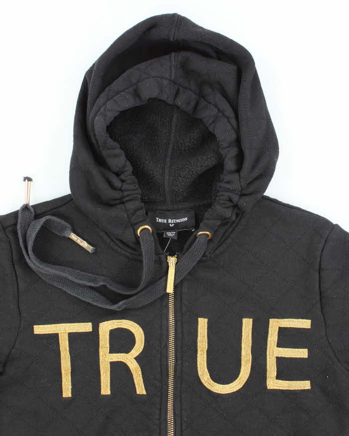 Vintage Y2K Women's True Religion Spell Out Zip Up Hoodie - XS