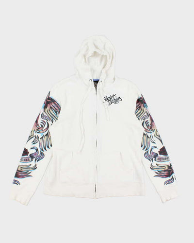 Vintage 2000's Women's Harley Davidson Graphic Print Zip Up Hoodie - L