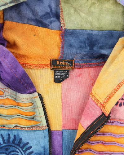 Vintage Y2K Rising International Textured Zip Up Hoodie - M