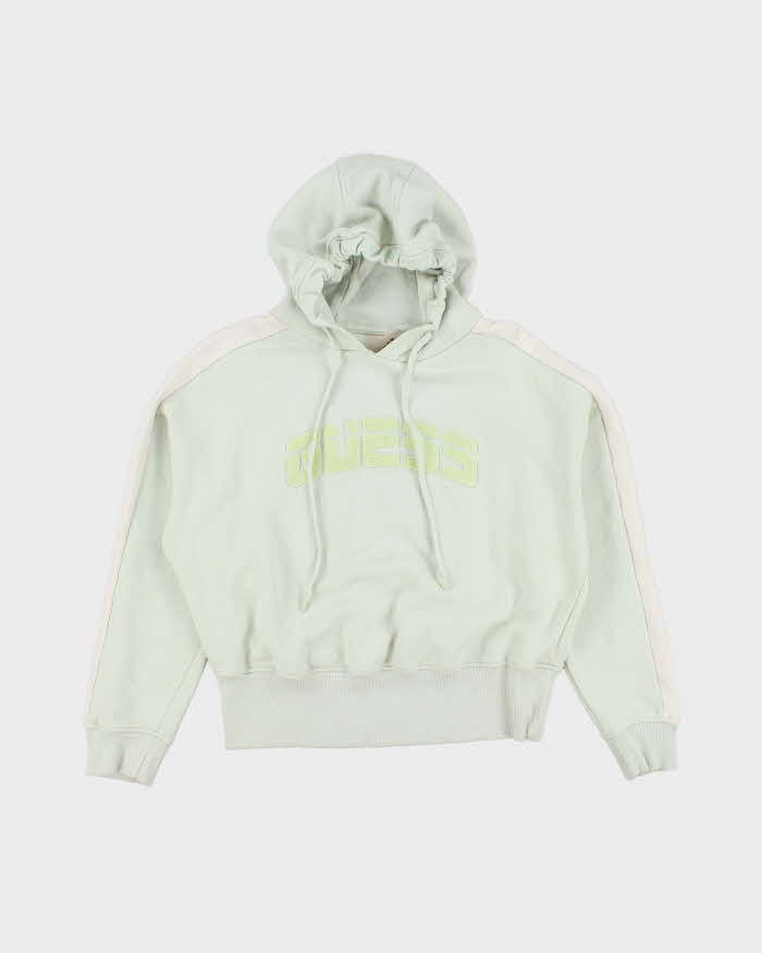 Vintage Y2K Women's Guess Spell Out Cropped Hoodie - M