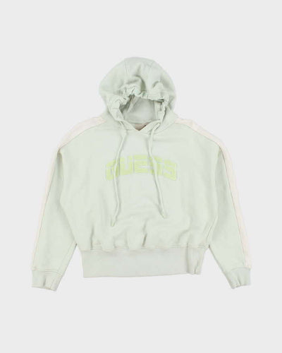 Vintage Y2K Women's Guess Spell Out Cropped Hoodie - M