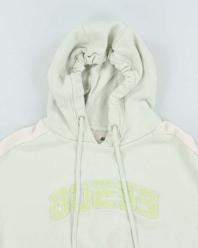 Vintage Y2K Women's Guess Spell Out Cropped Hoodie - M