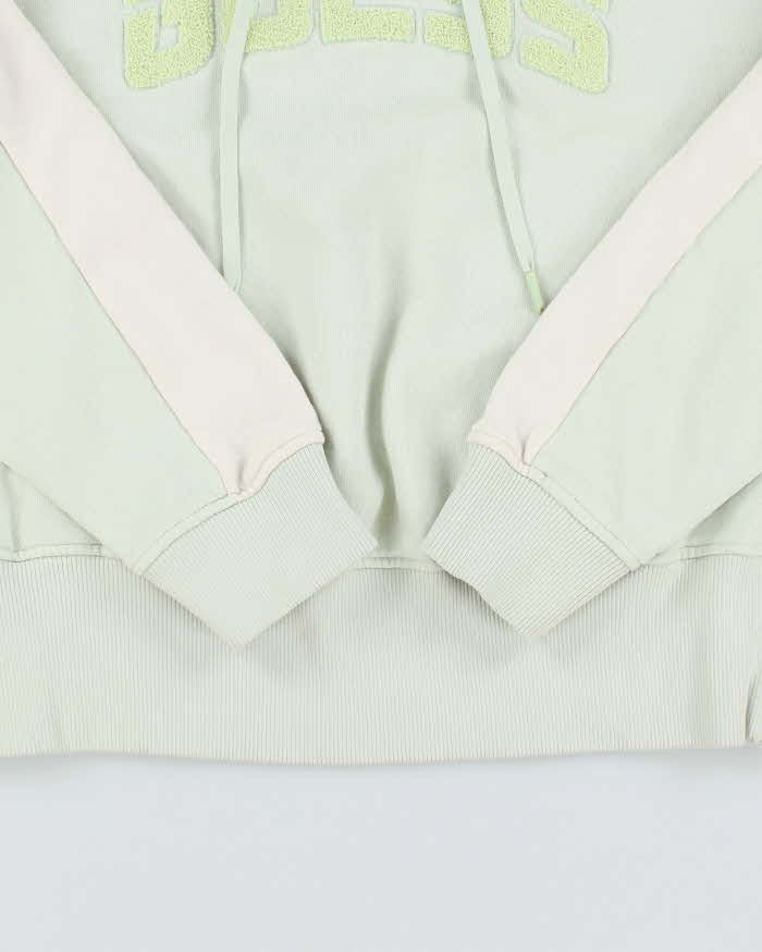 Vintage Y2K Women's Guess Spell Out Cropped Hoodie - M
